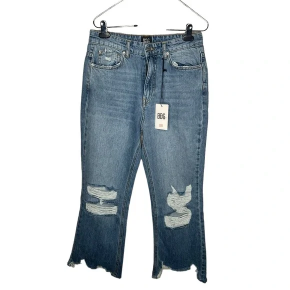 Urban Outfitters BDG Women’s High Rise Raw Hem Distressed Jeans - Picture 3 of 16